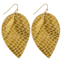 Gold Metallic Snakeskin Earrings