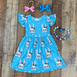 Aqua Bow Bunny Tunic Dress