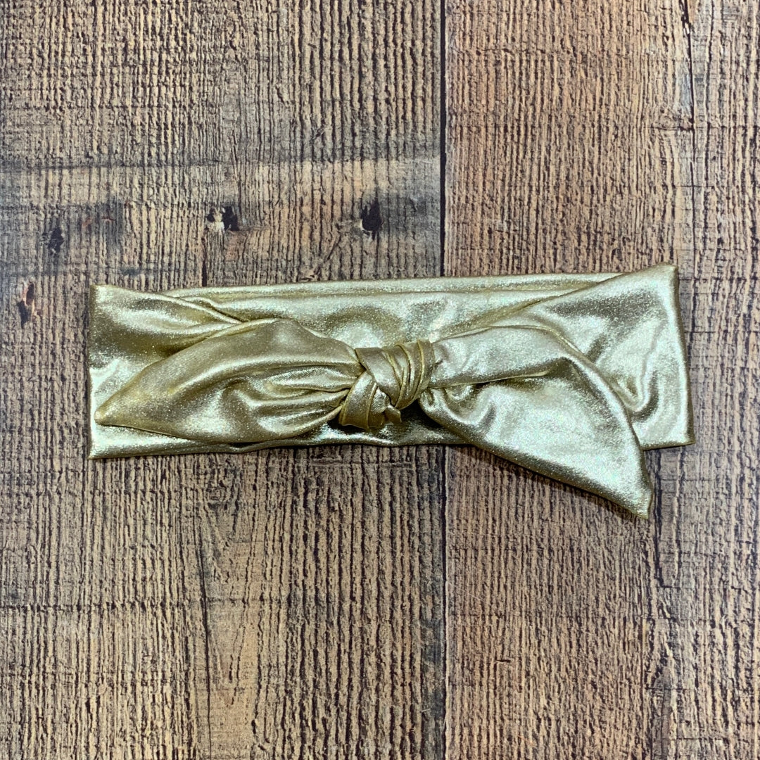 Metallic Gold Wide Knot Headband