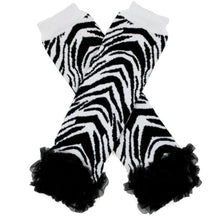 Zebra Organza Ruffles Cotton Leg Warmers