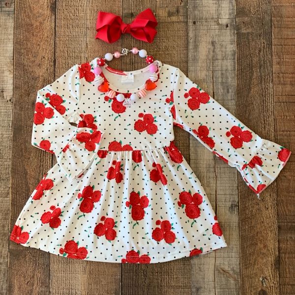 Red Roses Tunic Dress