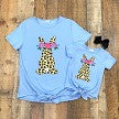 Leopard Bunny Blue Tie Mom & Me Shirt (sold separately)